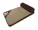 Cat scratcher with textured surface and brown border on a white background