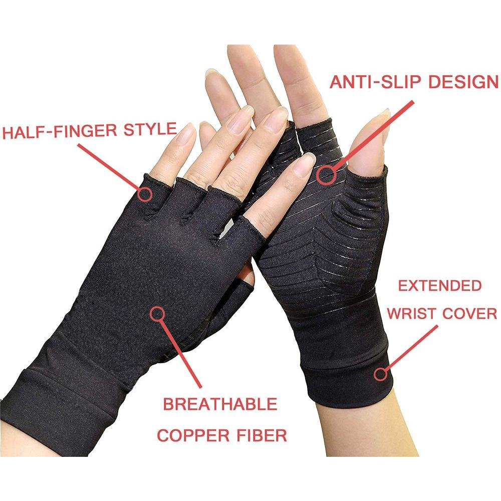 Breathable compression gloves reducing swelling and stiffness