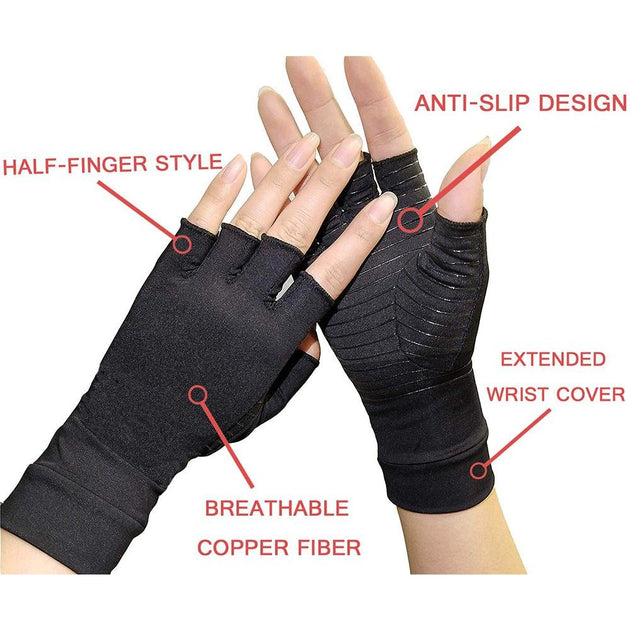 Breathable compression gloves reducing swelling and stiffness