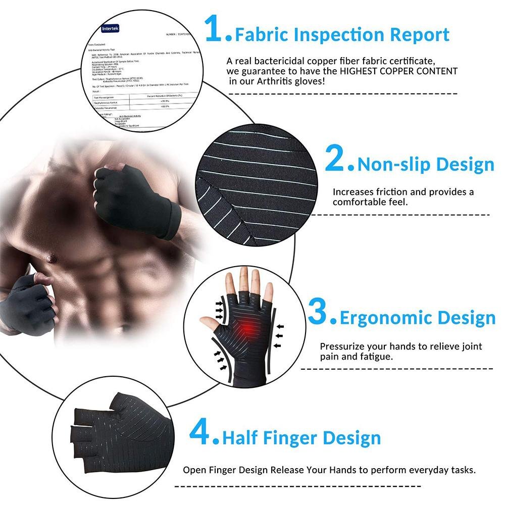 Half - finger arthritis gloves improving grip and hand mobility