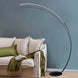Modern curve floor lamp used as home decor lighting in stylish living room