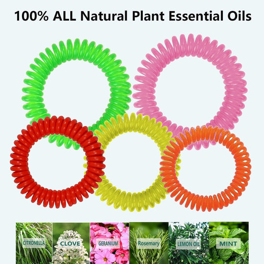 Multi - color Anti - Bug Wristbands 100% All Natural Plant Essential Oils