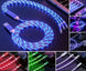 3 in 1 LED Fast Charging Cable Adapter with glowing colorful light