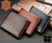 Men’s leather bifold wallet in brown, slim design with credit card and ID card holder