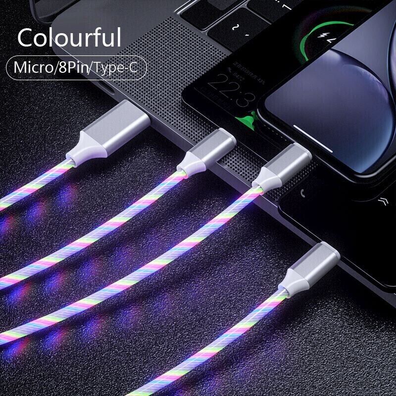 Multi - device LED charging cable with Type C