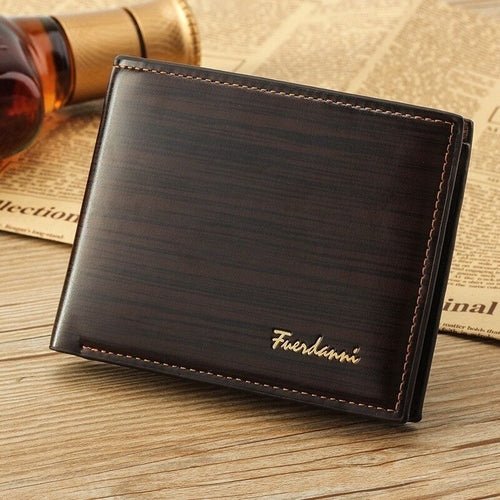 Men’s leather bifold wallet in black