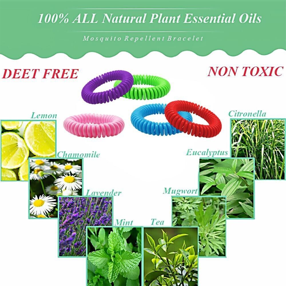 DEET - Free Mosquito Repellent Bracelets with Citronella Essential Oils