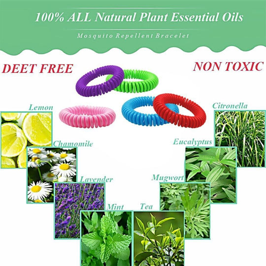 DEET - Free Mosquito Repellent Bracelets with Citronella Essential Oils