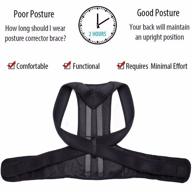 Waist belt back posture corrector features