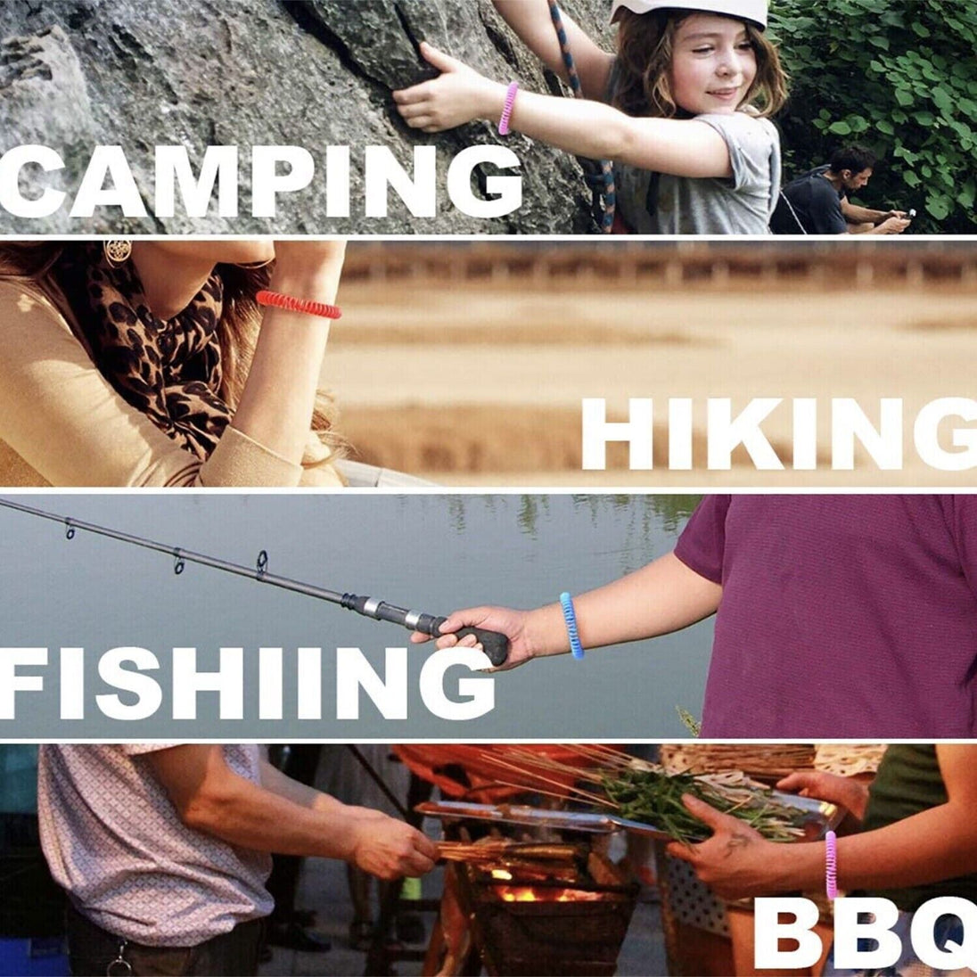 Waterproof Adjustable Insect Repellent Wristbands for Kids and Adults