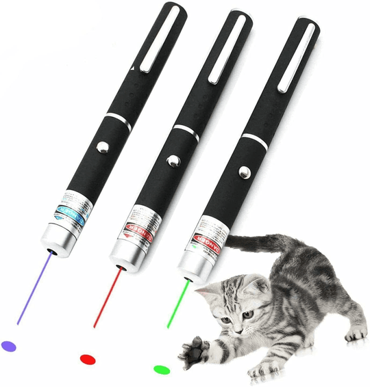 Cat Laser Pointer with pet cat playing with laser beams.