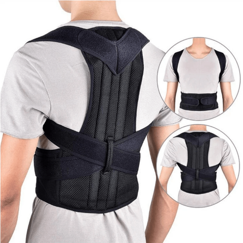 Posture correction back brace for sciatica and lumbar pain relief