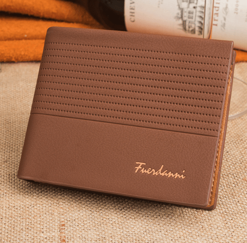 Men’s leather bifold wallet in brown