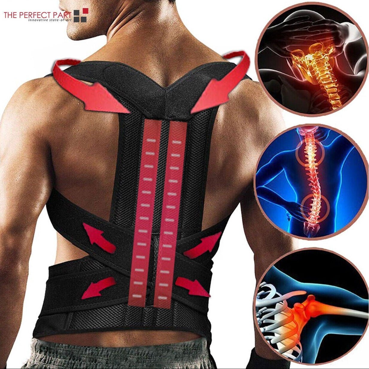 Adjustable back support brace lumbar waist belt for pain relief