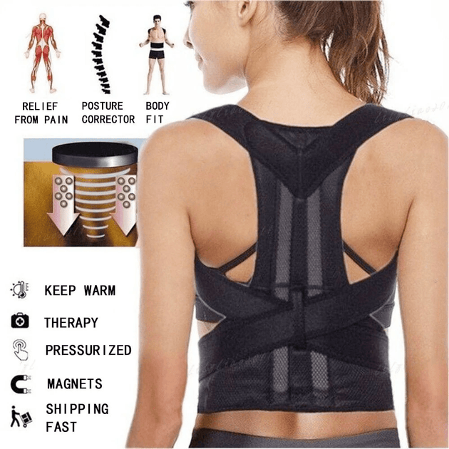 Unisex adjustable back brace for lower back and spine support