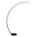 Black curved aluminum LED floor lamp with sleek minimalist design