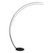Black curved aluminum LED floor lamp with sleek minimalist design
