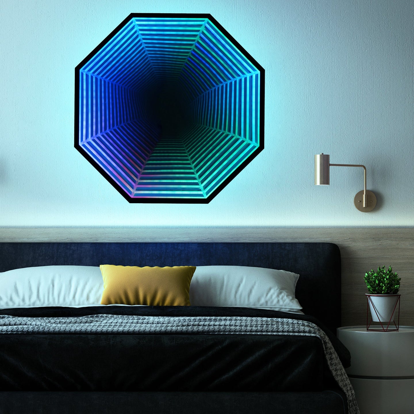 Futuristic home décor Infinity Mirror with 7 LED colors and 358 effects
