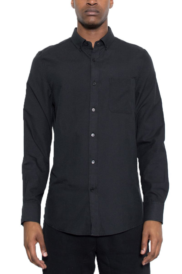 Front view of Signature Long Sleeve Button Down Shirt