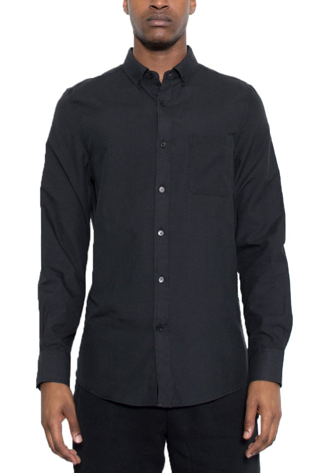 Front view of Signature Long Sleeve Button Down Shirt