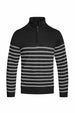 Regular fit men’s striped quarter zip sweater front