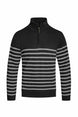 Regular fit men’s striped quarter zip sweater front