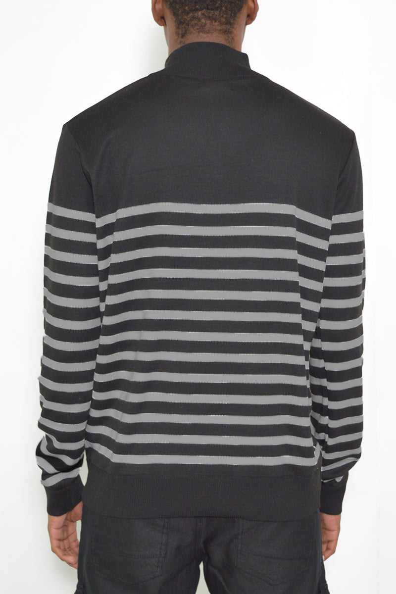 Men’s striped knit sweater back view – NR2007