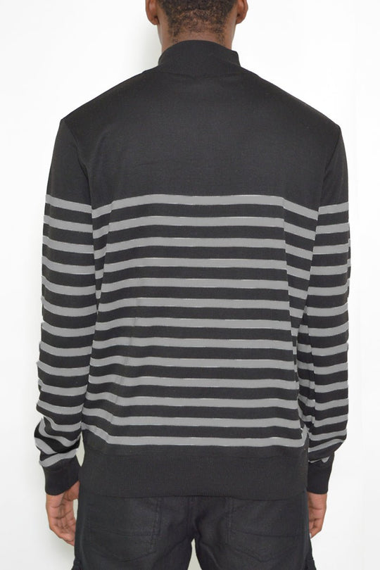 Men’s striped knit sweater back view – NR2007