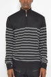 Men’s striped quarter zip knit sweater front view – NR2007