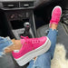 Casual Platform Flat Sneakers for Women in pink color
