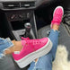 Casual Platform Flat Sneakers for Women in pink color
