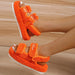 Multicolor Platform Sandals– Casual Thick Bottom Multi-Color in vibrant orange with thick sole and adjustable straps.