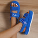 Multicolor Platform Sandals – Casual Thick Bottom Multi-Color in blue with soft straps for comfort and style.