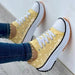 Pattern Canvas Women Sneakers Yellow