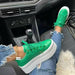 Casual Platform Flat Sneakers for Women in green