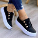 Women’s Running Shoes – Light, Breathable Casual Sneakers in stylish black color with platform sole.