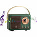Compact wireless retro speaker with old - fashioned look color green