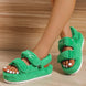 Multicolor Platform Sandals – Casual Thick Bottom Multi-Color in vibrant green, perfect for everyday comfort and style.