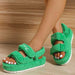 Multicolor Platform Sandals – Casual Thick Bottom Multi-Color in vibrant green plush material for comfort and style.
