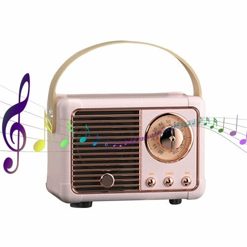 Classic mini radio speaker with Bluetooth connectivity color pink
