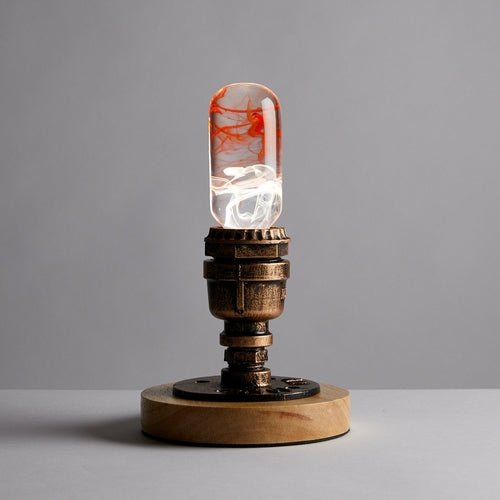 Handcrafted LED Art Resin Light Bulb with Vintage Base