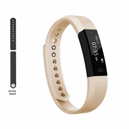 Tan SmartFit Slim fitness tracker with silicone band