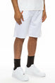 Comfortable men’s shorts with plaid waist design and pocket accents color white