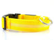 High visibility LED dog collar glowing in the dark Yellow