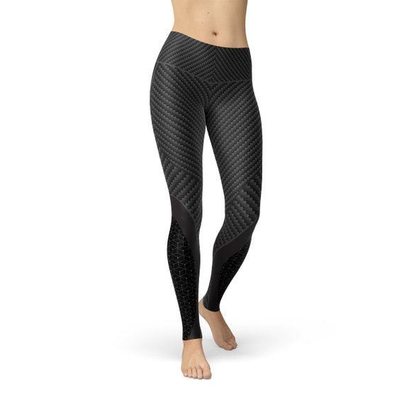 Front view of Women’s Carbon Fiber Sports Leggings, full length
