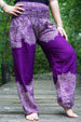 Bohemian - style purple yoga pants for women