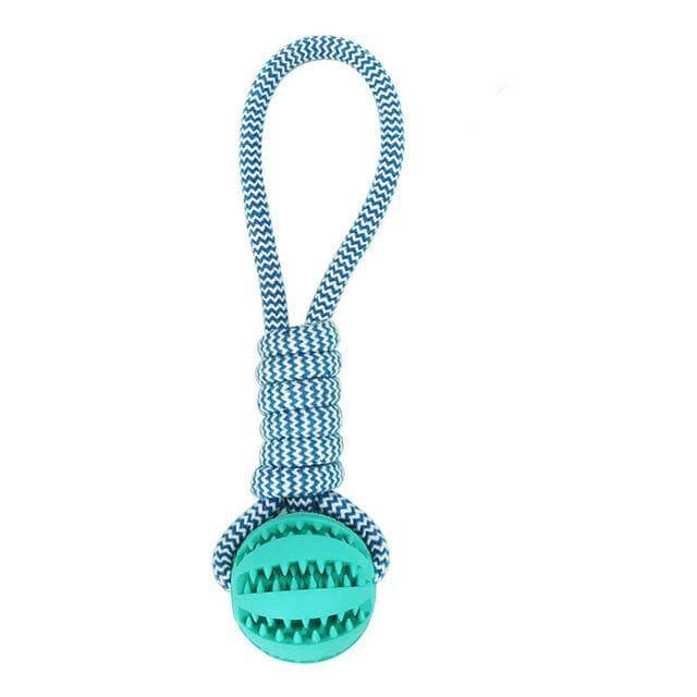 Rubber Chew Toy with Rope – Durable, Interactive Dog Toy for engaging playtime and gum massage.