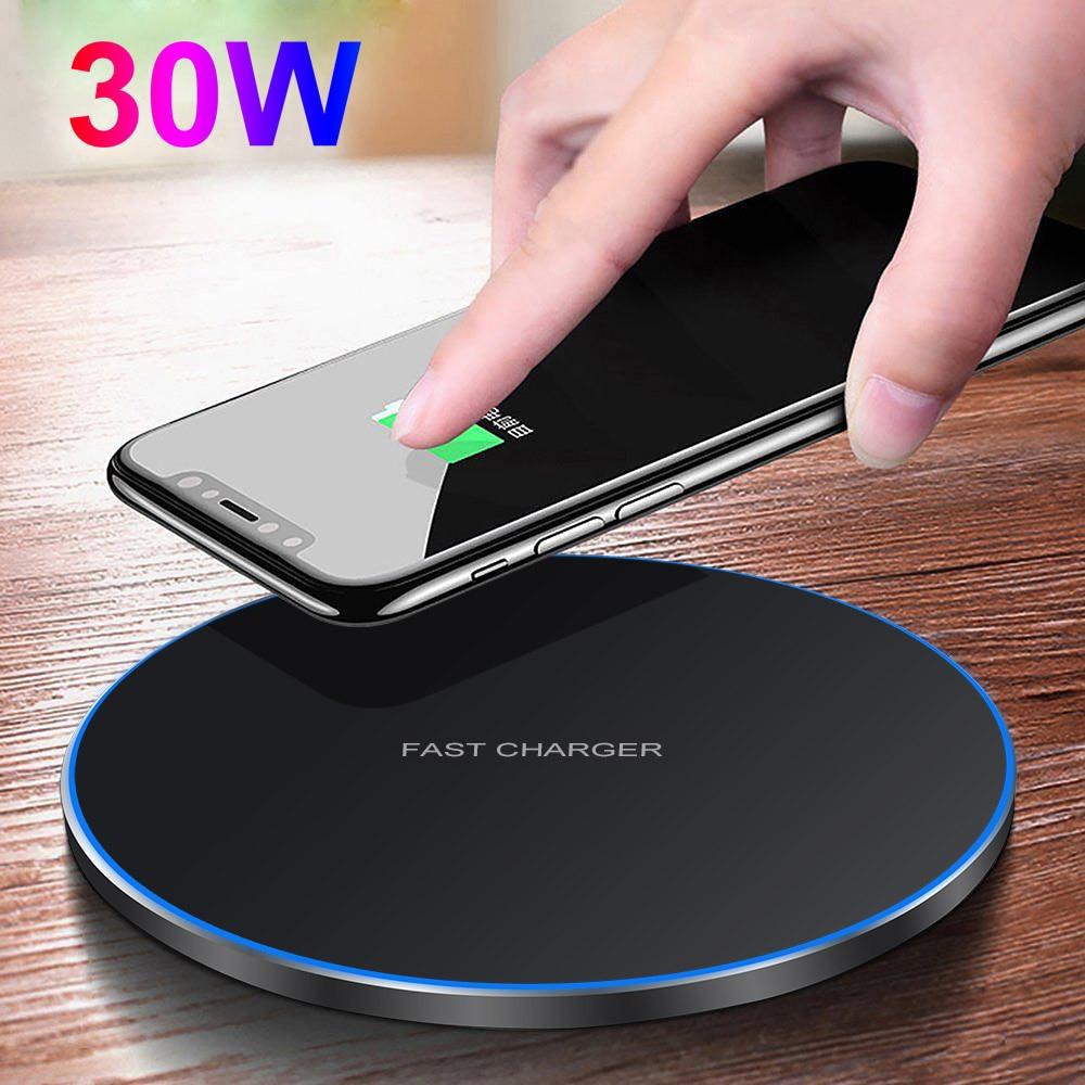 Dragon W9 30W ultra - thin wireless charging pad on desk