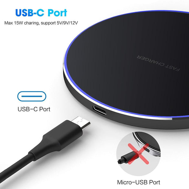 Slim 6.5mm Dragon W9 wireless charger with USB - C cable