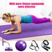 Deluxe Yoga Fitness 5 - piece home workout set with mat, Pilates ball, puller, jump rope, and carry bag